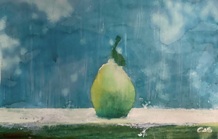 PEAR IN THE RAIN